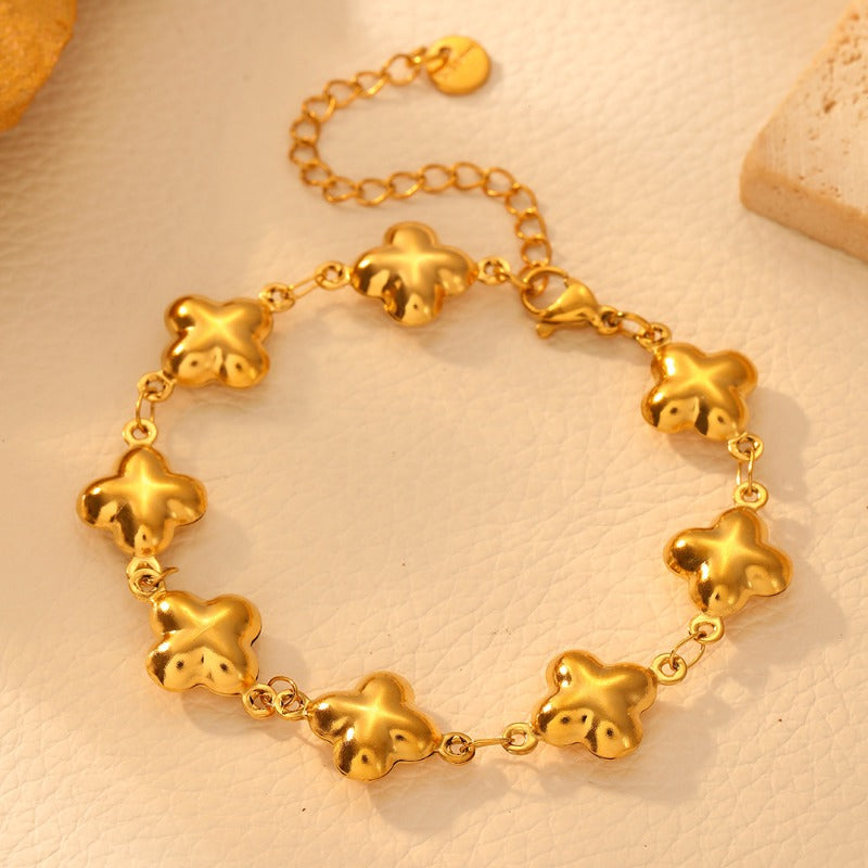 Elegant Stainless Steel Multi-design Charm Bracelet