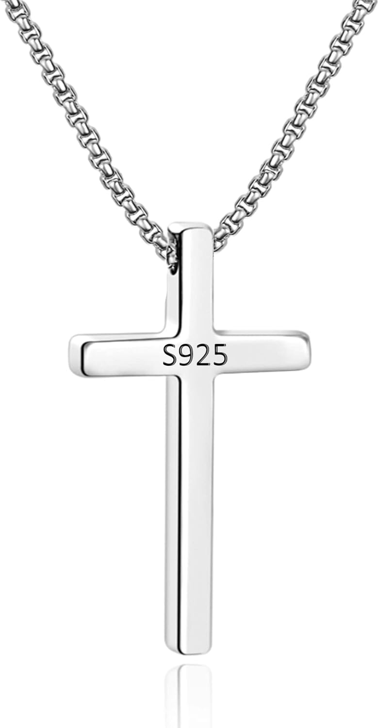 Gold Stainless Steel Plain Cross Pendant Necklace