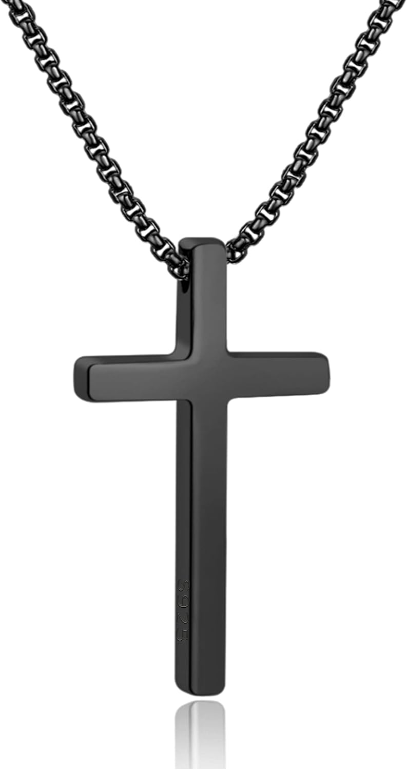Gold Stainless Steel Plain Cross Pendant Necklace