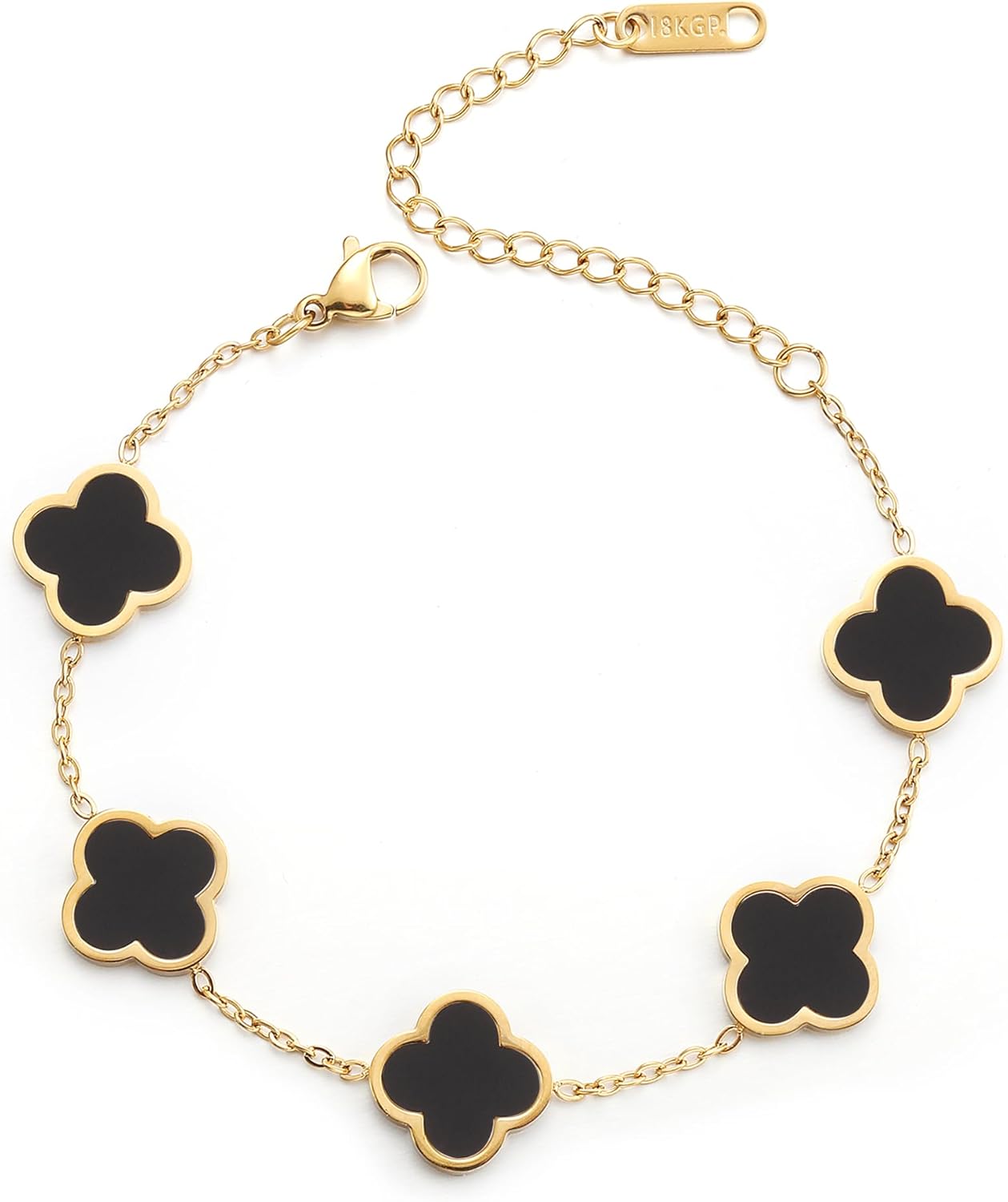 Blessed Soul Multi- Flower Four Leaf Link Bracelets Trendy