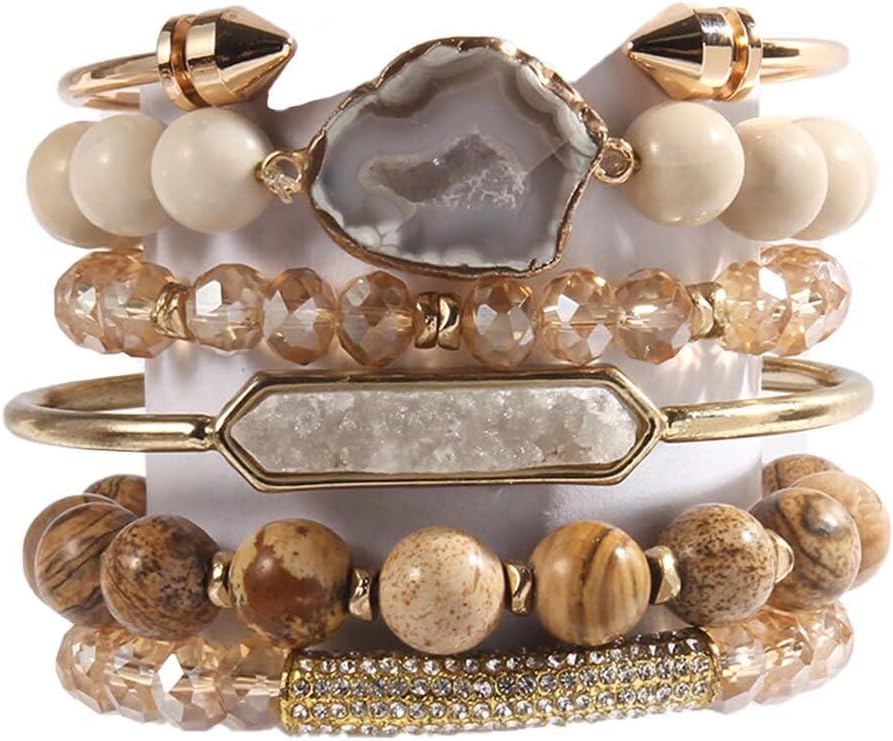 Healing Turquoise Jasper Agate Crystal Gemstone Handmade Bracelet