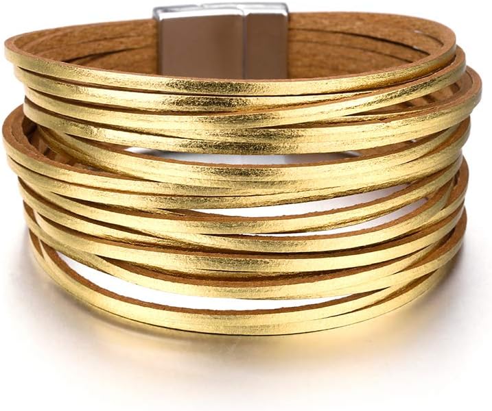 Women Handmade Multi-Layer Leather Wrap Bracelet