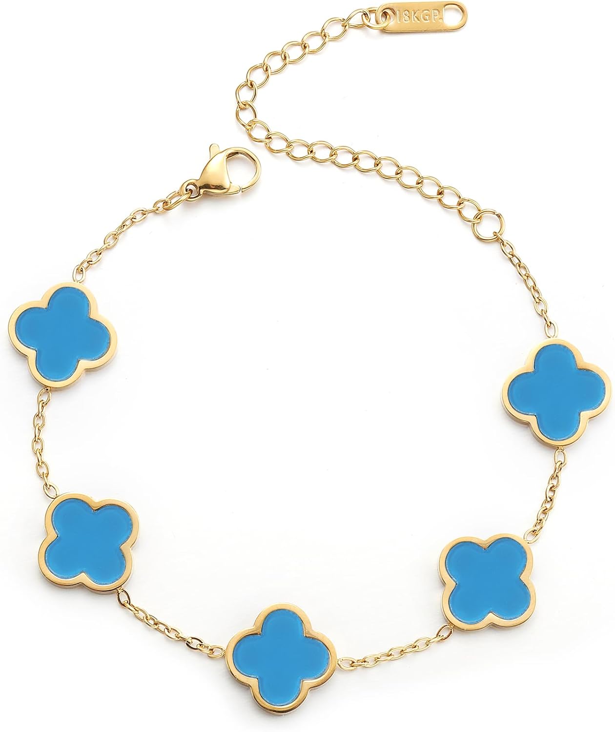 Blessed Soul Multi- Flower Four Leaf Link Bracelets Trendy