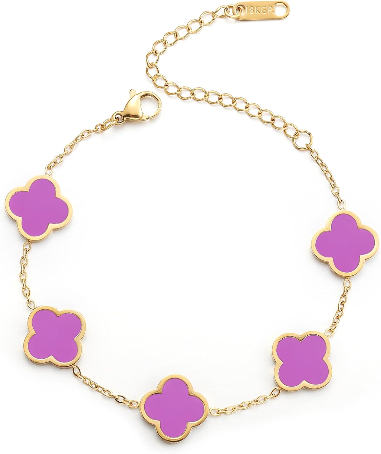 Blessed Soul Multi- Flower Four Leaf Link Bracelets Trendy