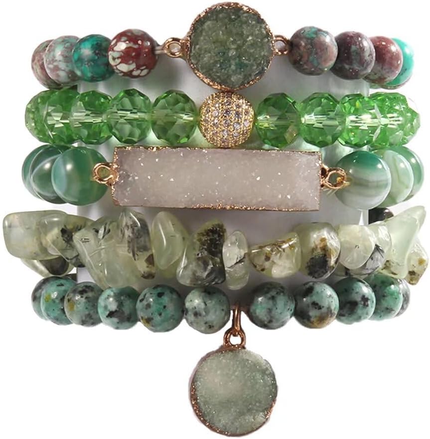 Healing Turquoise Jasper Agate Crystal Gemstone Handmade Bracelet