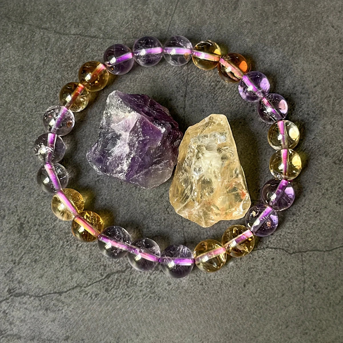 Powerful Protection -Handmade Grade Ametrine Crystal Bracelet