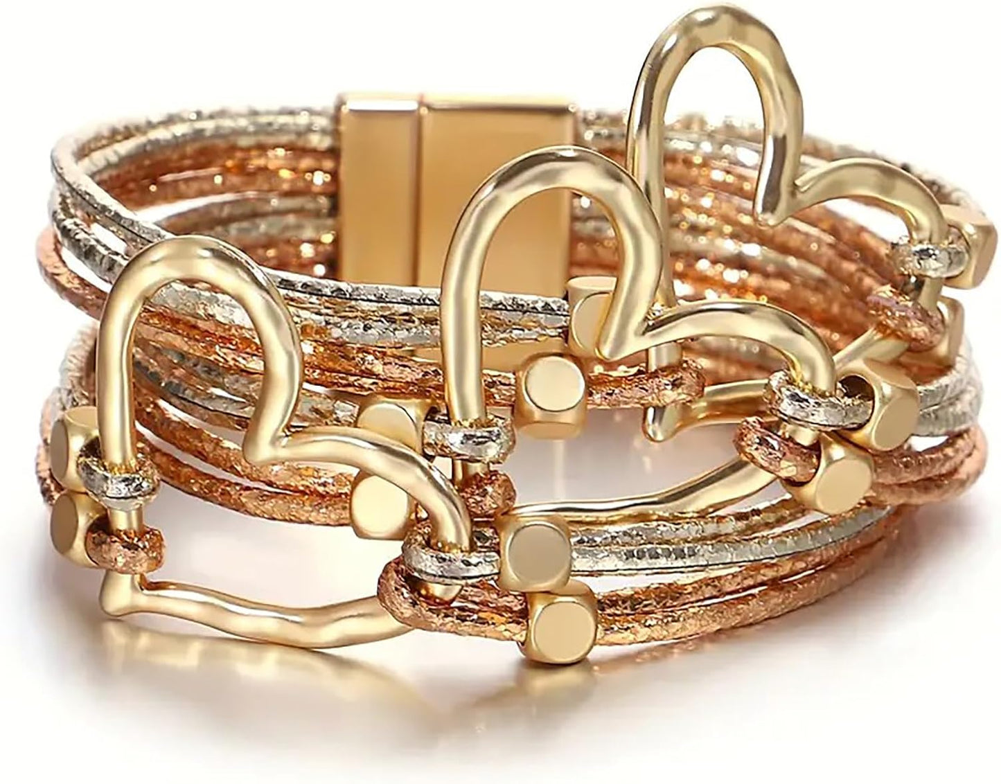 Women Handmade Multi-Layer Leather Wrap Bracelet