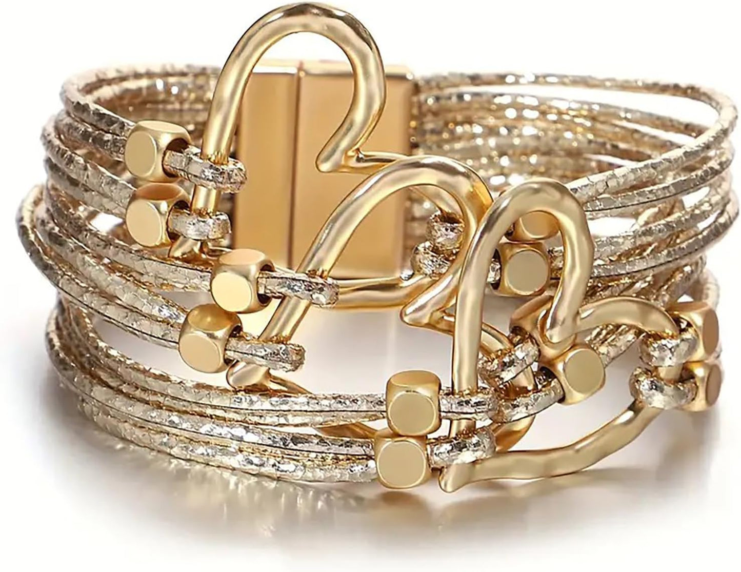 Women Handmade Multi-Layer Leather Wrap Bracelet