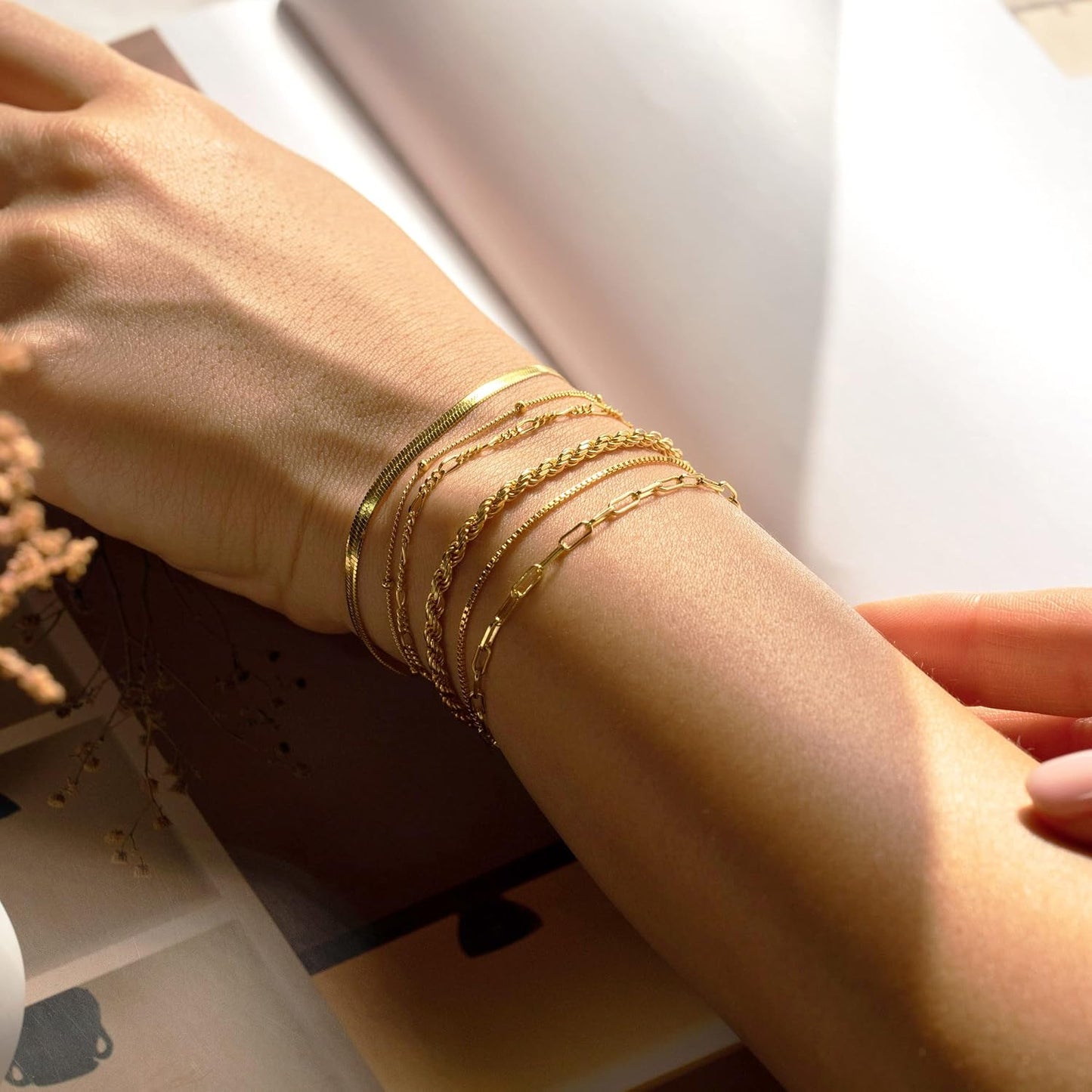 Real Gold Jewelry Sets Waterproof Bracelets