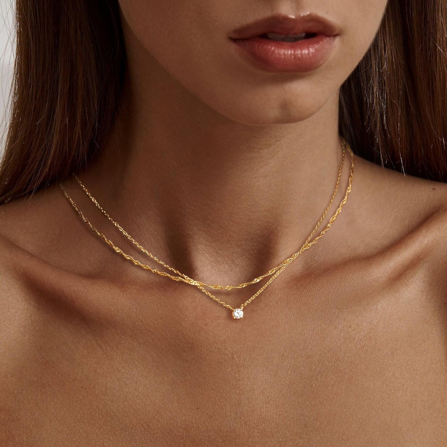 Tewiky Diamond Necklaces Sterling Silver Choker Women Necklace