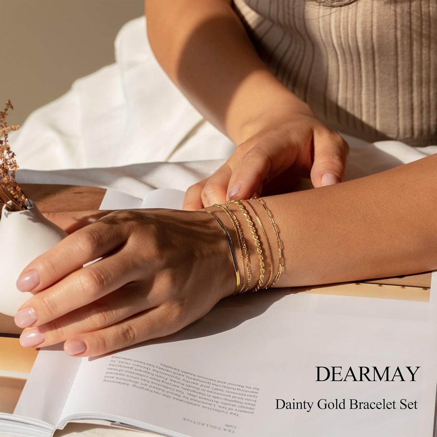 Real Gold Jewelry Sets Waterproof Bracelets