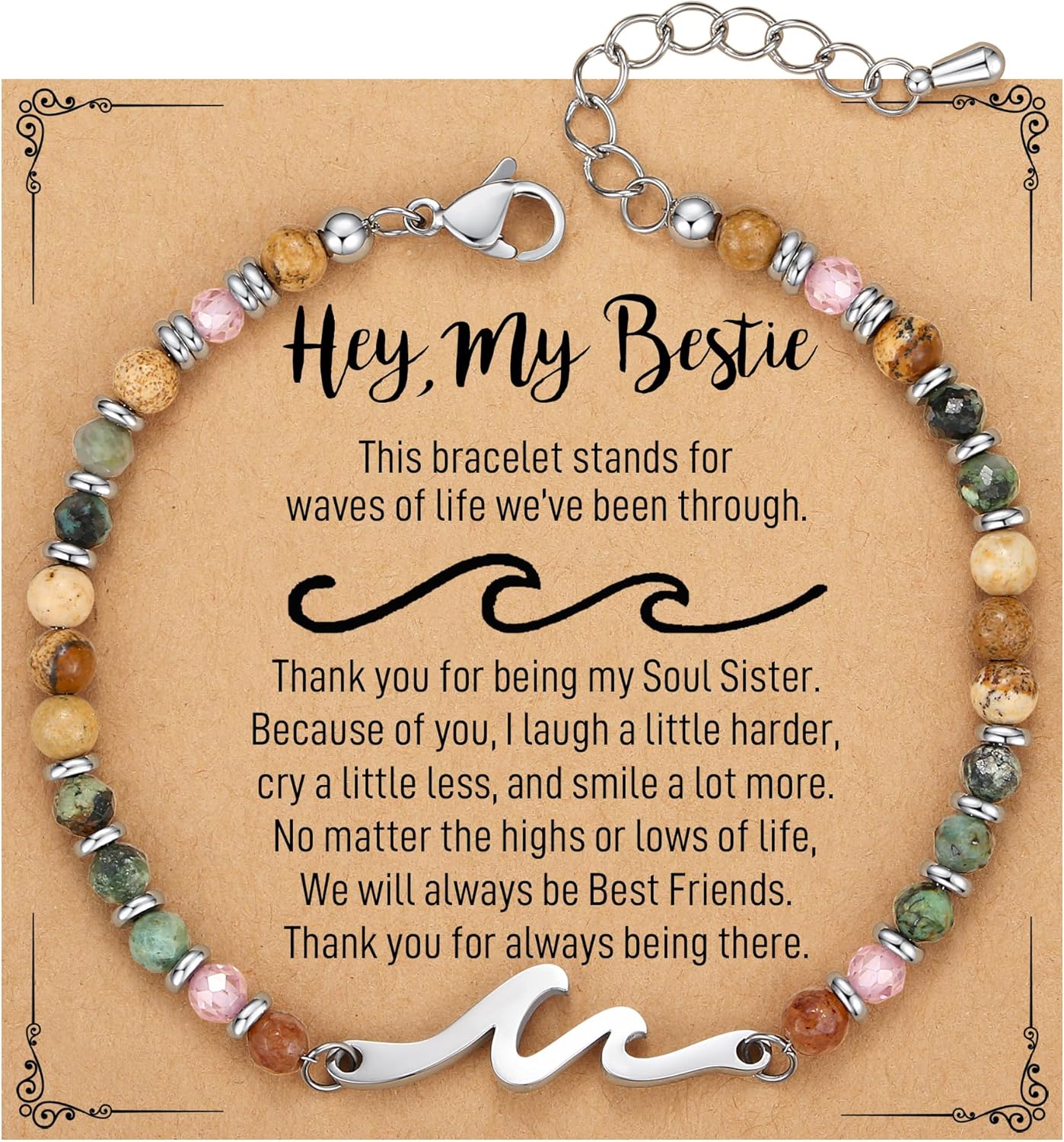 Cradled in Protection -Christmas Stocking Stuffers Wave Bracelet