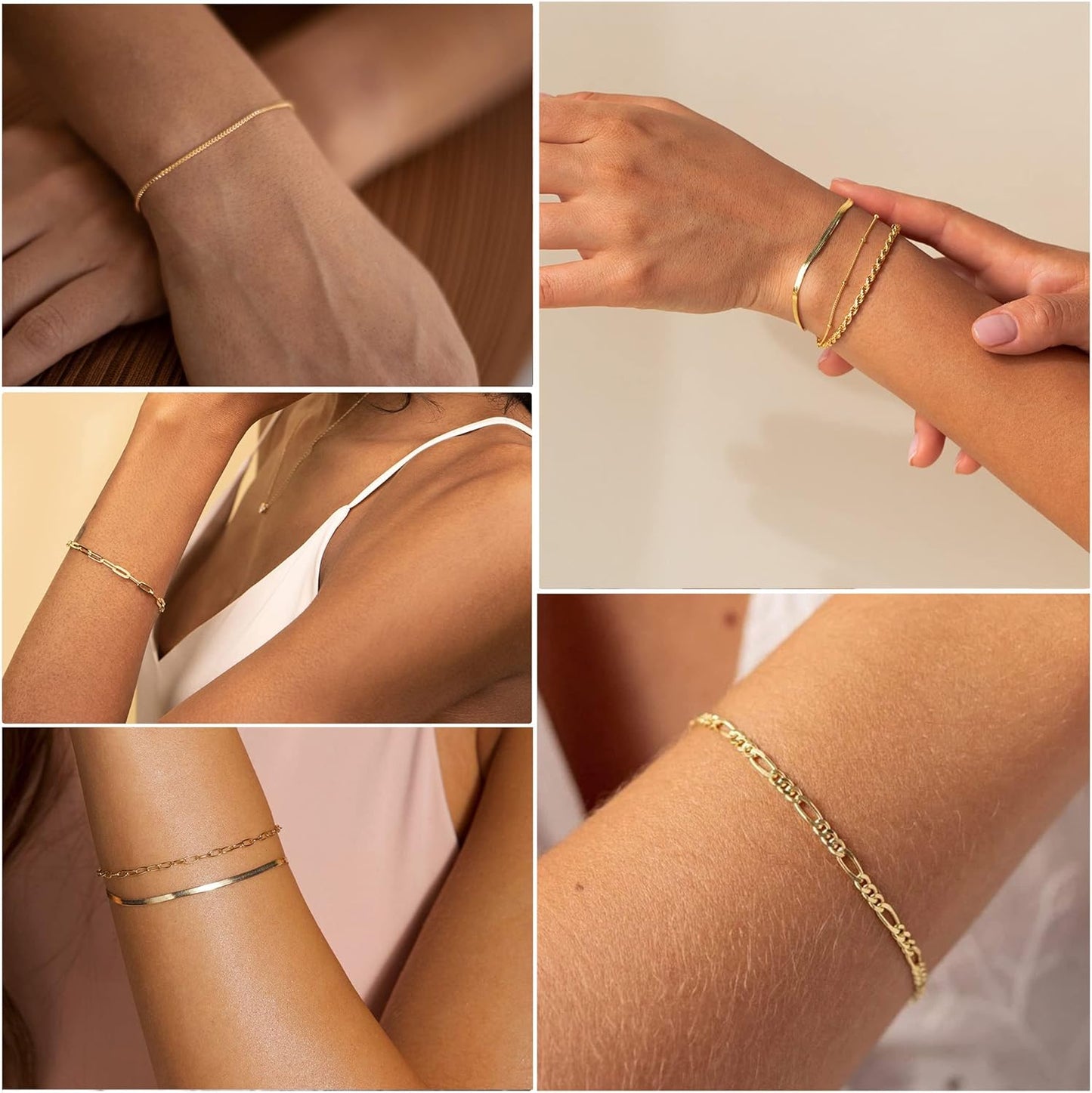 Real Gold Jewelry Sets Waterproof Bracelets
