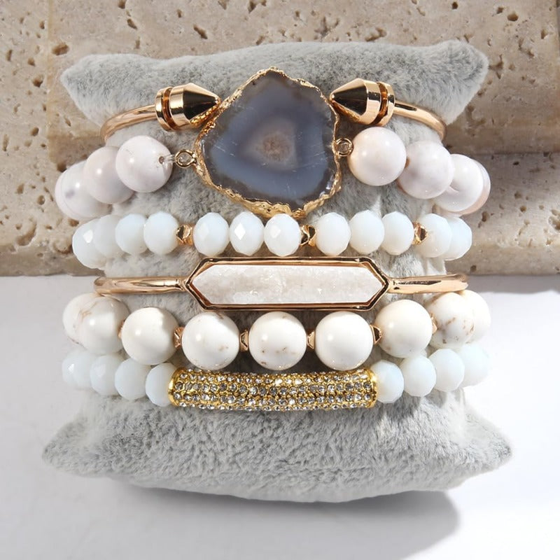Healing Turquoise Jasper Agate Crystal Gemstone Handmade Bracelet