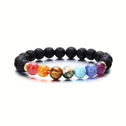 Energy Crystals Healing Stones Colorful Lava Stone Bracelet