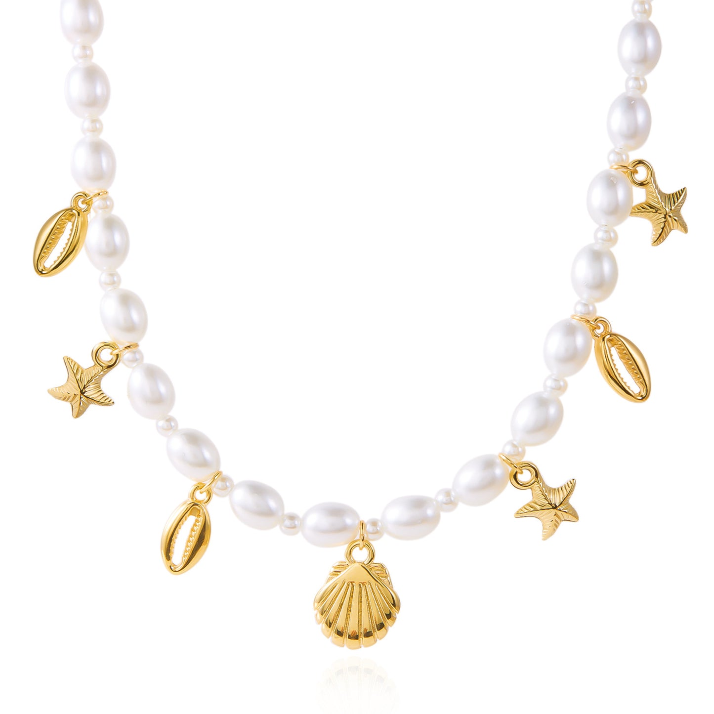Dreamlike Protection - Coastal Pearl Charm Necklace