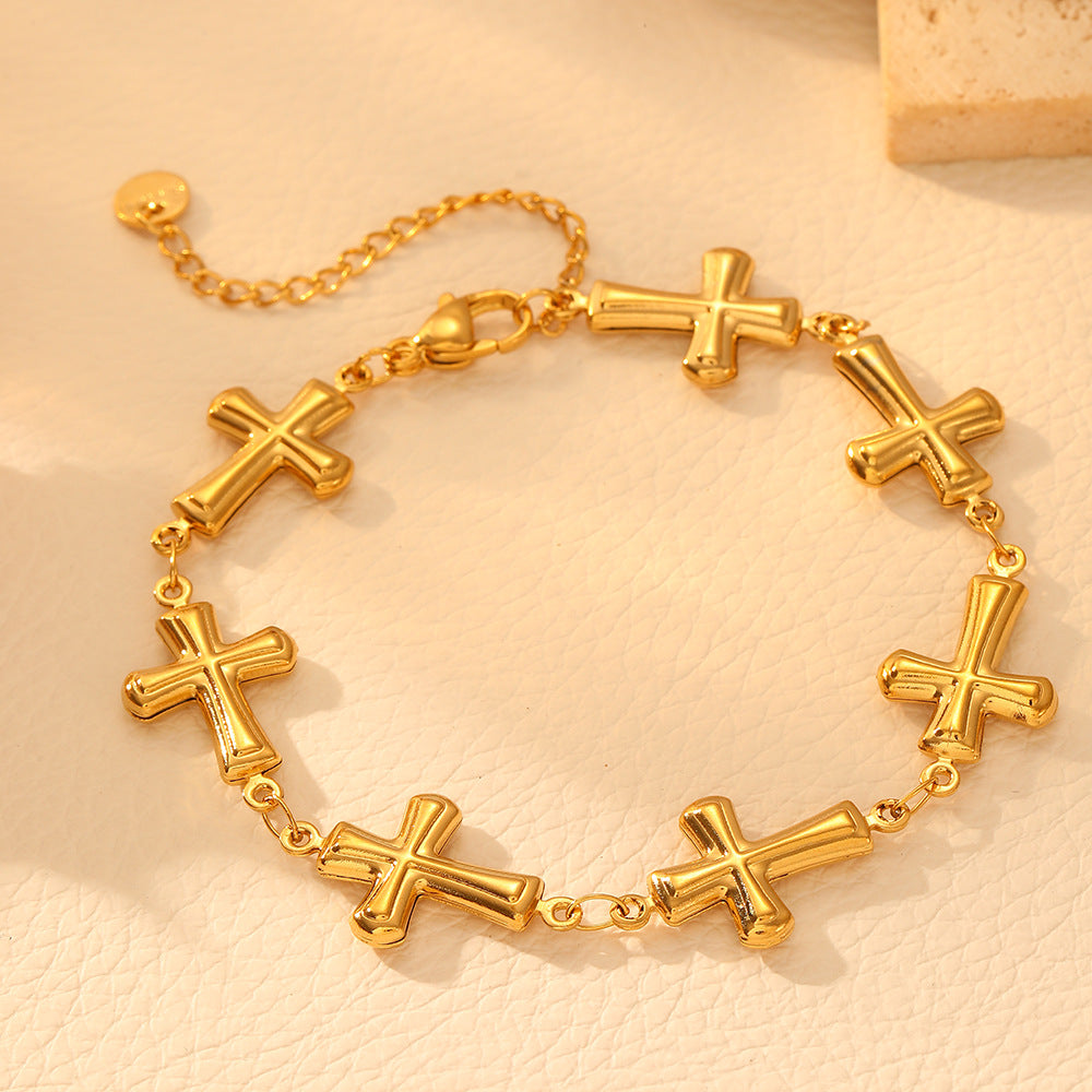 Elegant Stainless Steel Multi-design Charm Bracelet
