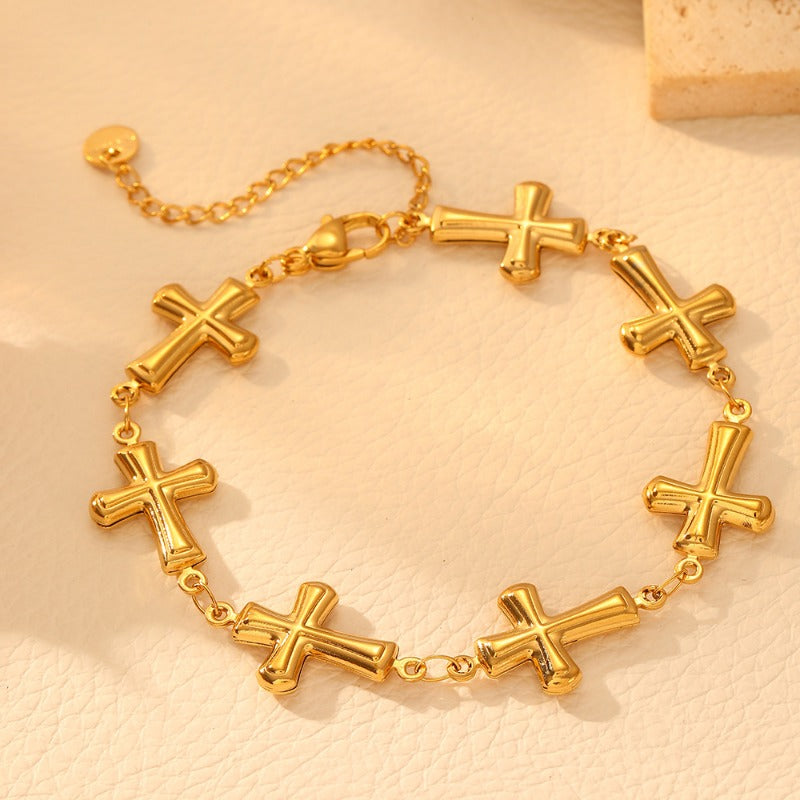 Elegant Stainless Steel Multi-design Charm Bracelet