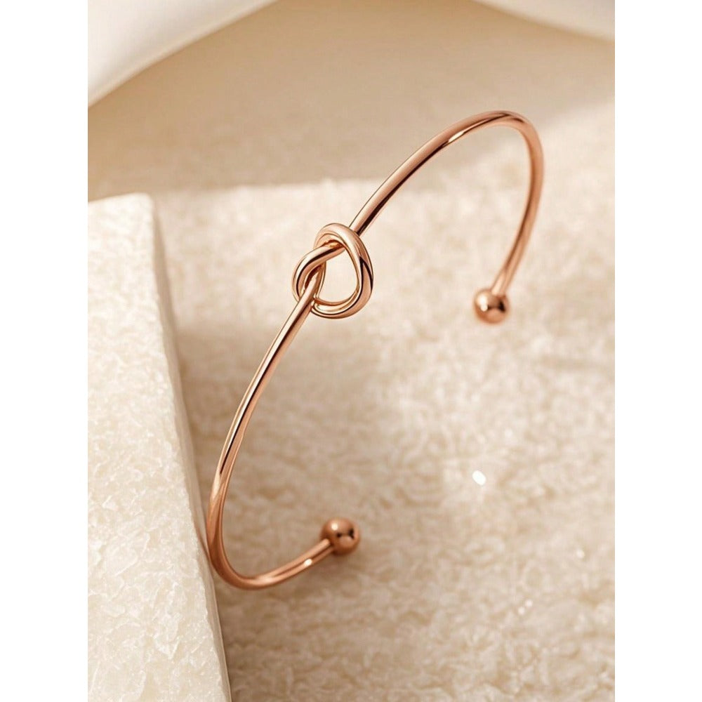 1pc Minimalist Chic Textured Gold Color Bracelet