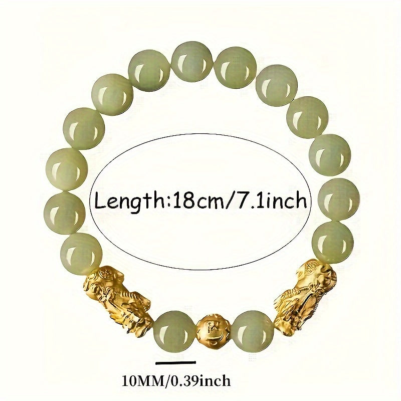 Fulfillment of Potential-Green Jade Serenity Prosperity Charm Bracelet