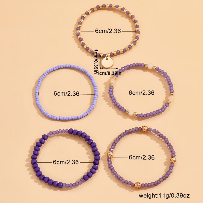 Leap of Intuition - Amethyst Beaded Charm Bracelet
