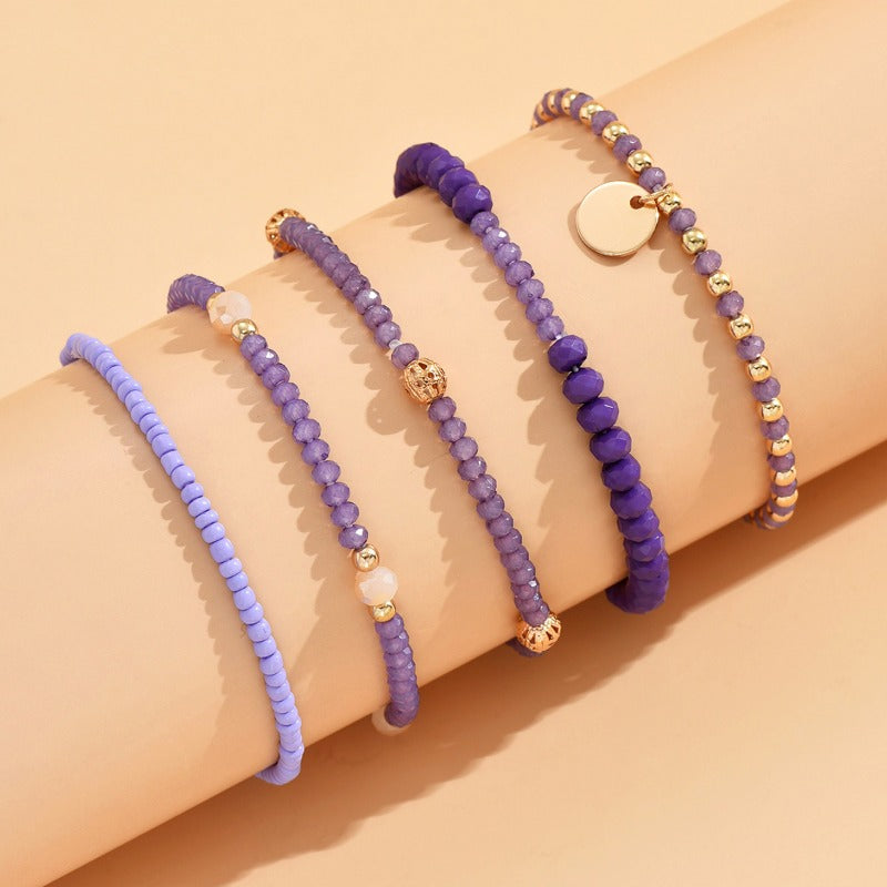 Leap of Intuition - Amethyst Beaded Charm Bracelet