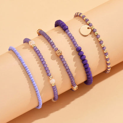 Leap of Intuition - Amethyst Beaded Charm Bracelet
