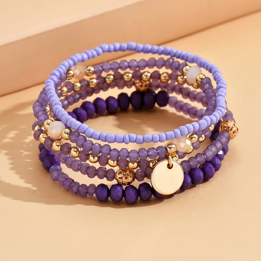 Leap of Intuition - Amethyst Beaded Charm Bracelet