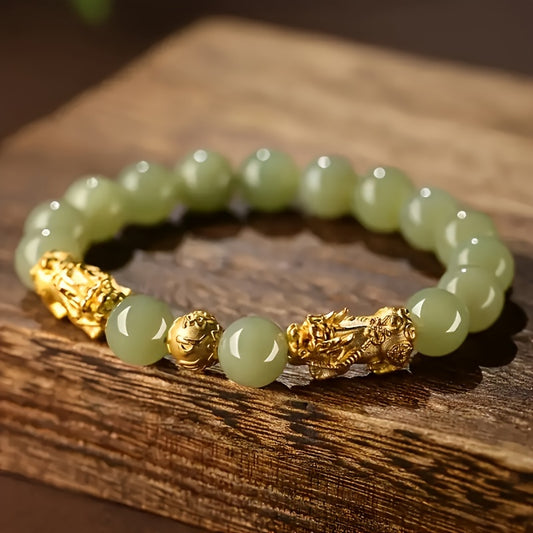 Fulfillment of Potential-Green Jade Serenity Prosperity Charm Bracelet