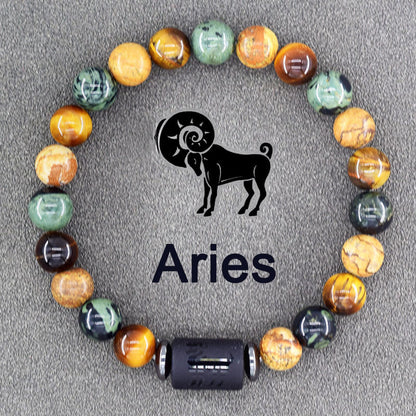 Stretch Stone Beaded -Bohemian Zodiac Bracelet