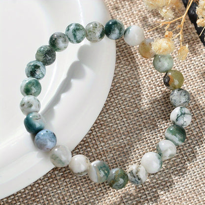 Agate Natural Stone Bracelet Stretch Handmade Bracelet