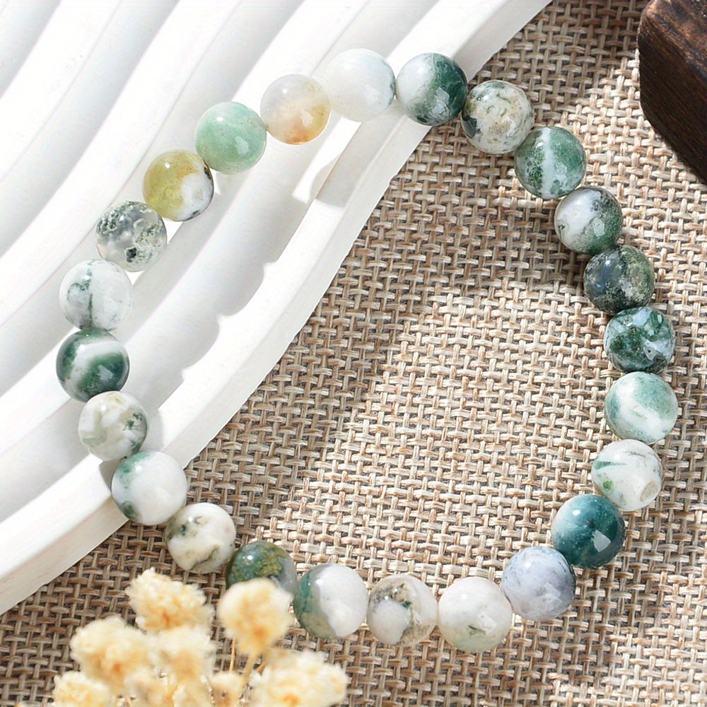 Agate Natural Stone Bracelet Stretch Handmade Bracelet