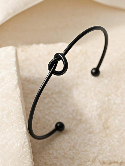 1pc Minimalist Chic Textured Gold Color Bracelet