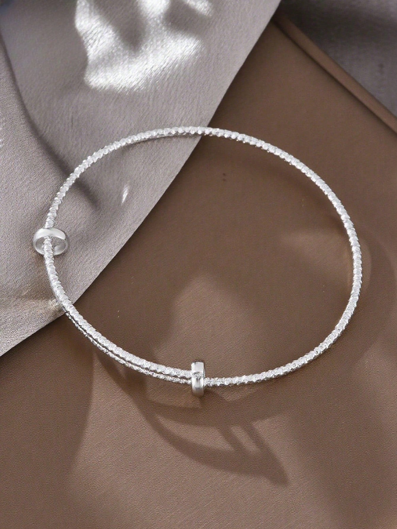 1pc Minimalist Chic Textured Gold Color Bracelet