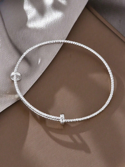 1pc Minimalist Chic Textured Gold Color Bracelet