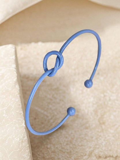 1pc Minimalist Chic Textured Gold Color Bracelet