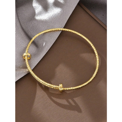 1pc Minimalist Chic Textured Gold Color Bracelet