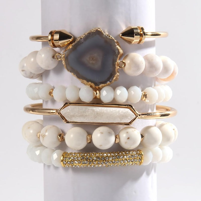 Healing Turquoise Jasper Agate Crystal Gemstone Handmade Bracelet