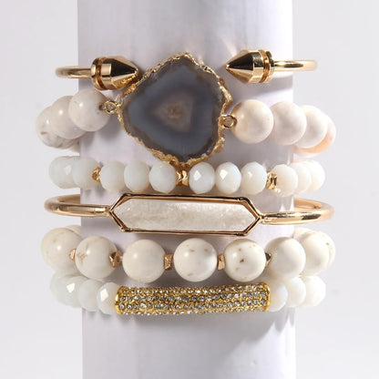 Healing Turquoise Jasper Agate Crystal Gemstone Handmade Bracelet