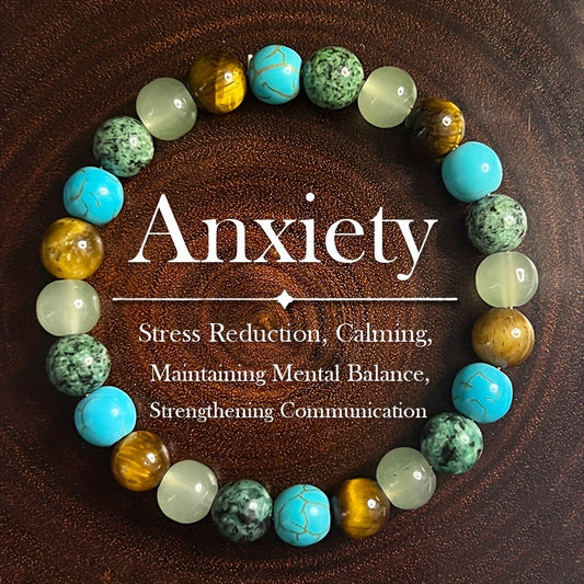 Anti-Anxiety Natural Stone Bead Jasper Crystal Relax Bracelet