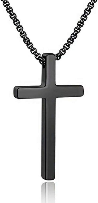 Gold Stainless Steel Plain Cross Pendant Necklace