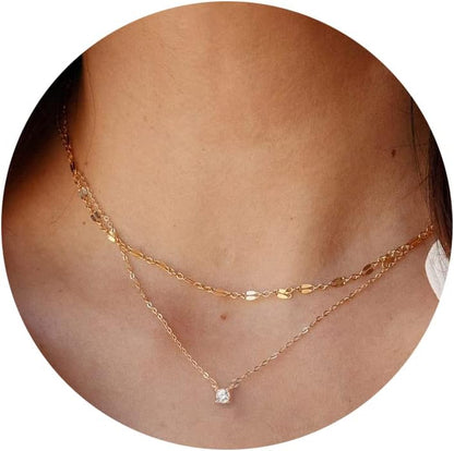Tewiky Diamond Necklaces Sterling Silver Choker Women Necklace
