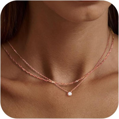 Tewiky Diamond Necklaces Sterling Silver Choker Women Necklace