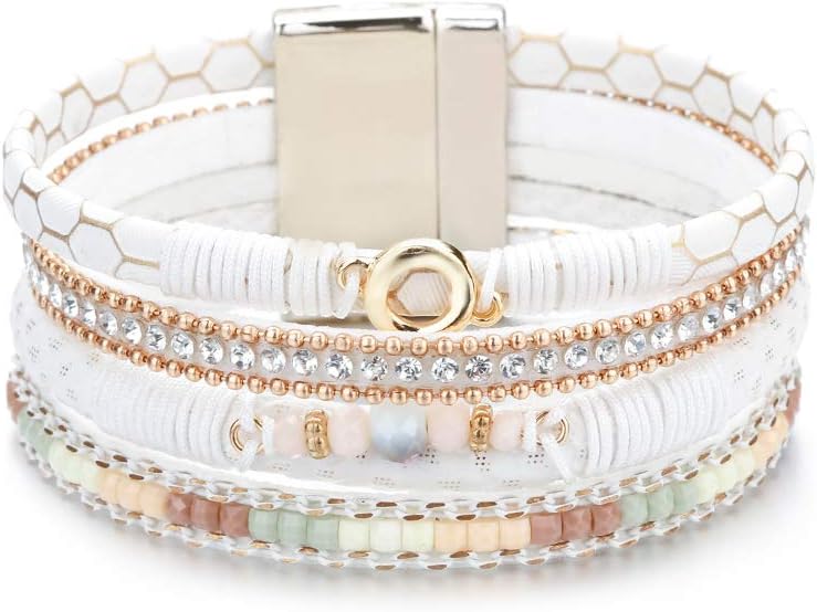 Women Handmade Multi-Layer Leather Wrap Bracelet