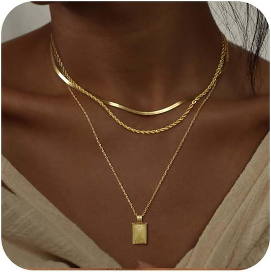Inspired Action Layered Gold Silver Necklaces