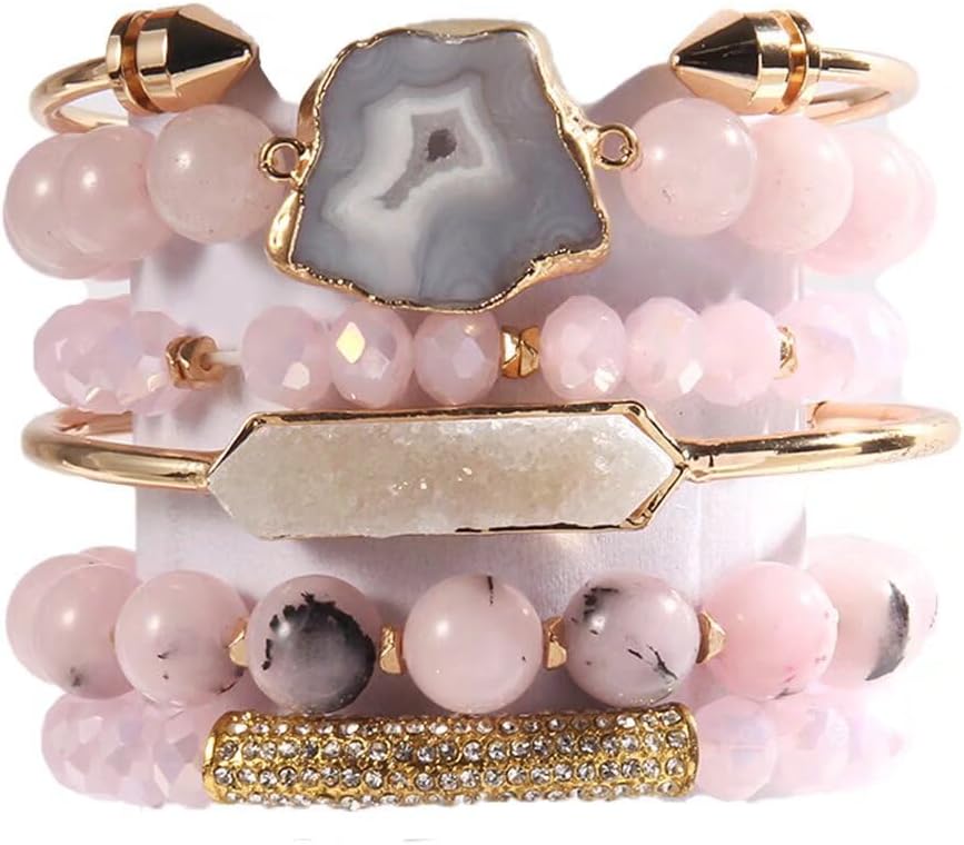 Healing Turquoise Jasper Agate Crystal Gemstone Handmade Bracelet