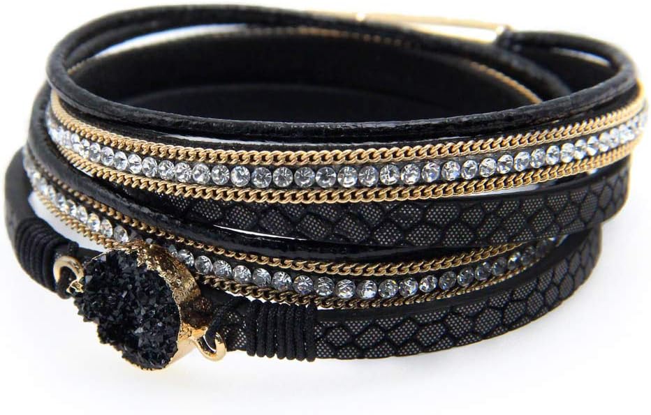Women Handmade Multi-Layer Leather Wrap Bracelet