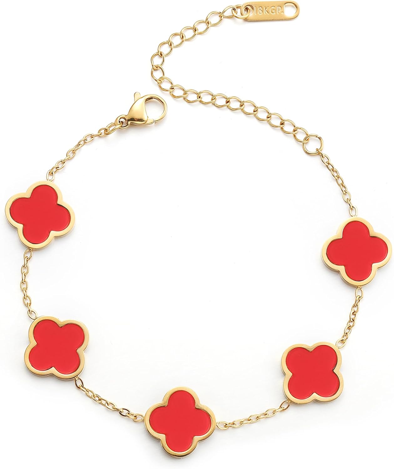 Blessed Soul Multi- Flower Four Leaf Link Bracelets Trendy