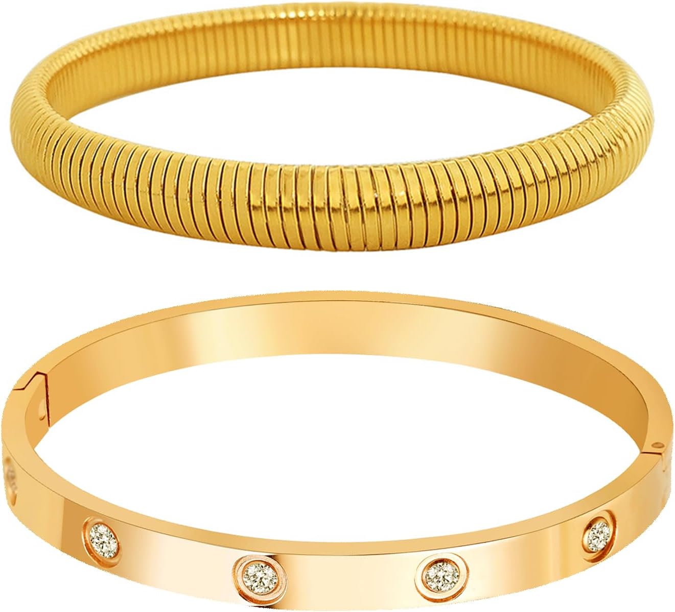 18K Gold Plated Love Bangle Cubic Zirconia Bracelet