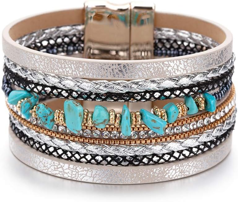 Women Handmade Multi-Layer Leather Wrap Bracelet